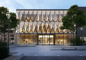 Parametric dark Shopping Facade 