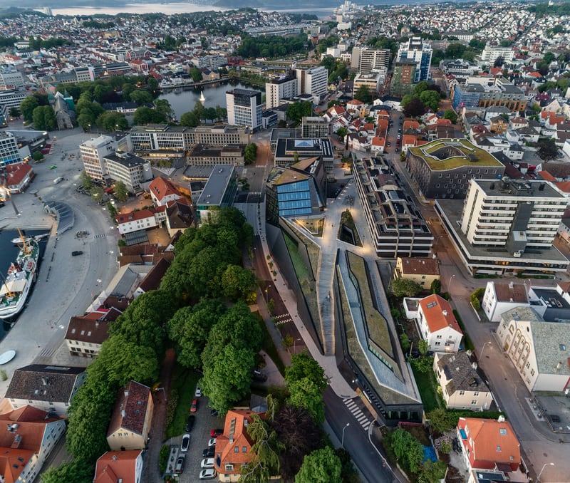 Herbarium i Stavanger sett fra luften