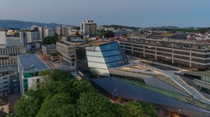 Herbarium i Stavanger sentrum oversiktsbilde fra luften