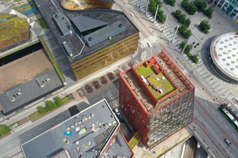 Fyrtornet i Malmø sett fra luften